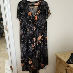 Floral Black Dress